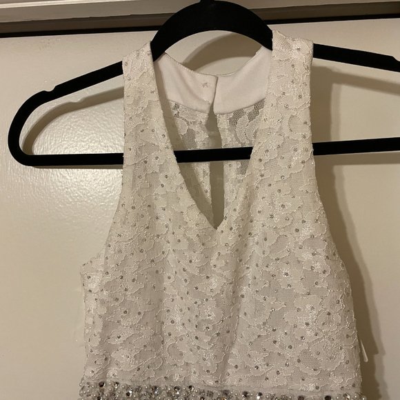 Special Occassion, Full Length Dress, Navy and White, Size 7 & 8 - Picture 5 of 6